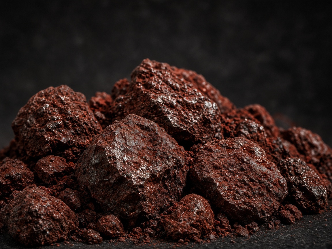 Rust-red iron ore